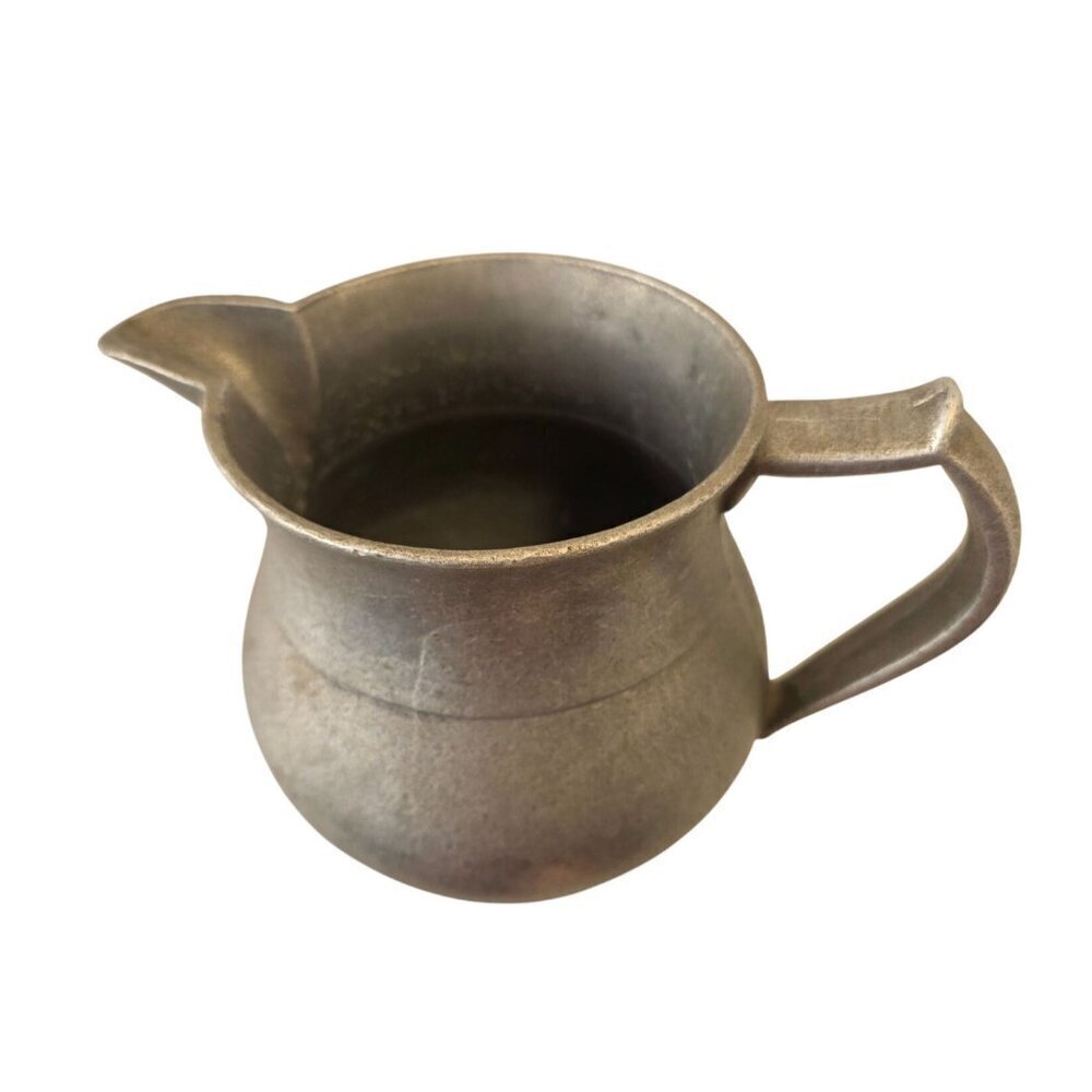 Vintage Pewter Pitcher Jug 1960s Rustic Tavern Style